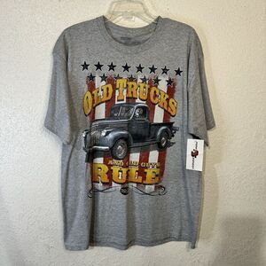 T‎ Shirt Gray With Saying - Old Trucks And Old Guys Rule - Unisex Size XL New
